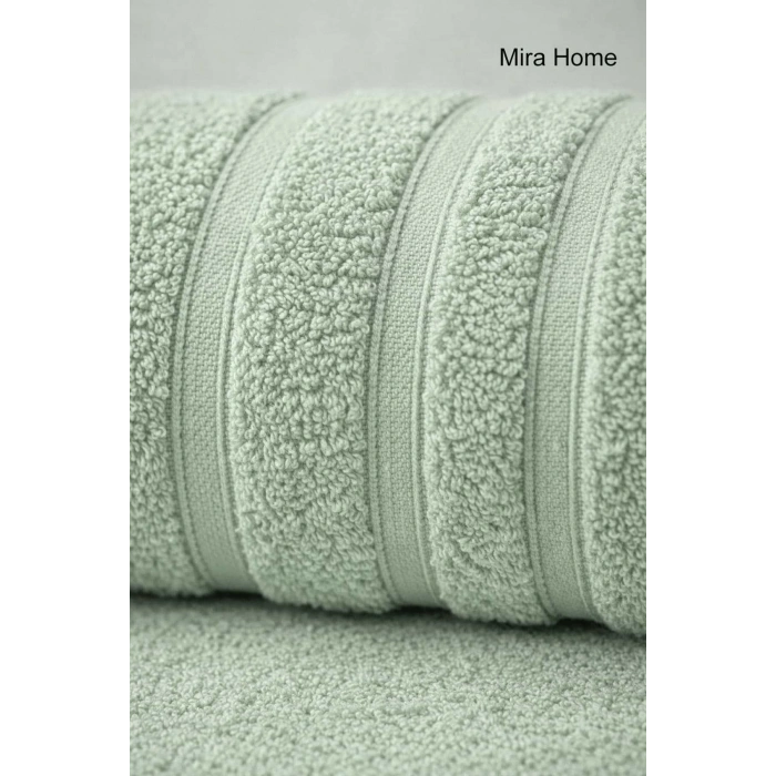 2 Parça Pamuklu Banyo Havlu Seti Ayla Yeşil