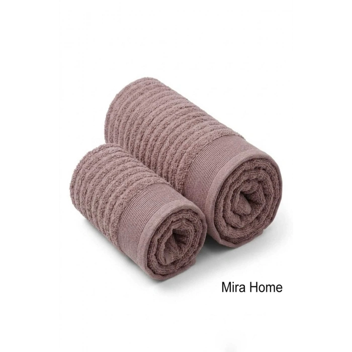 2 Parça Pamuklu Banyo ve El Yüz Havlu Seti Şeyda Mürdüm