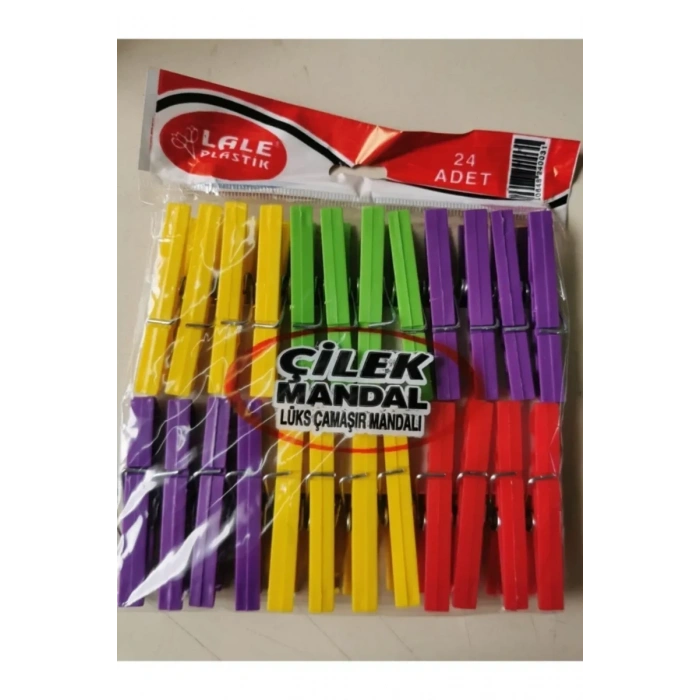 24 Plastik Çilek Mandal Biçomi-L003