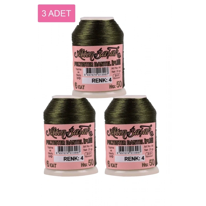3 Adet Altınbaşak Oya ve Dantel İpi 20 gr - Biçomi - No: 004