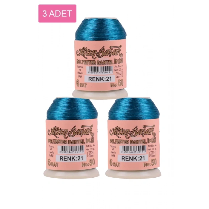 3 Adet Altınbaşak Oya ve Dantel İpi 20 gr - Biçomi - No: 021