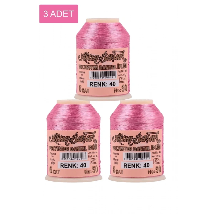 3 Adet Altınbaşak Oya ve Dantel İpi 20 gr - Biçomi - No: 040