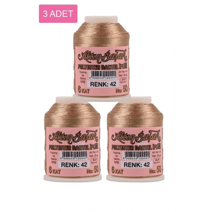 3 Adet Altınbaşak Oya ve Dantel İpi 20 gr - Biçomi - No: 042