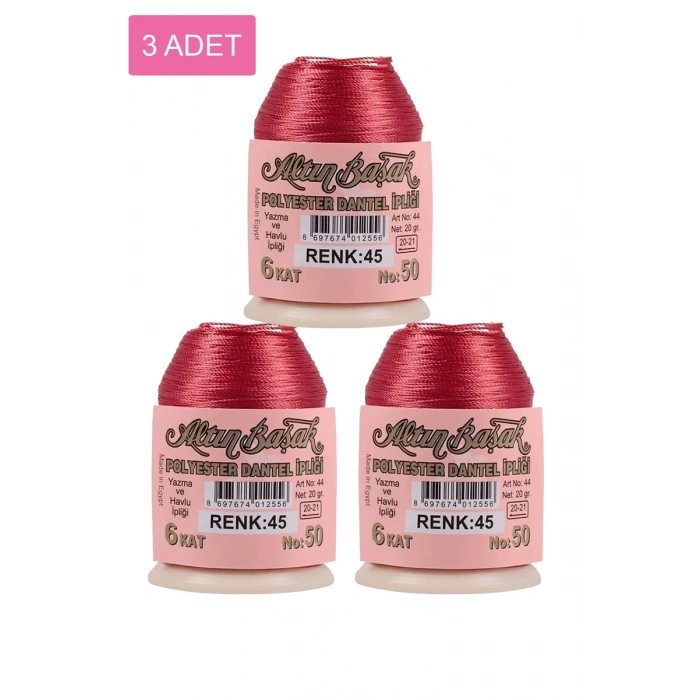 3 Adet Altınbaşak Oya ve Dantel İpi 20 gr - Biçomi - No: 045