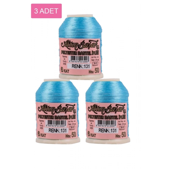 3 Adet Altınbaşak Oya ve Dantel İpi 20 gr - Biçomi - No: 131