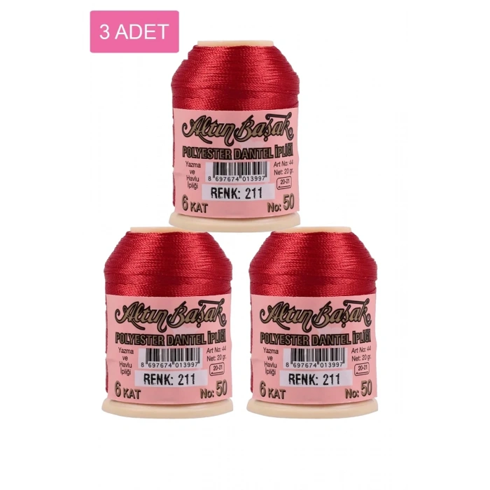 3 Adet Altınbaşak Oya ve Dantel İpi 20 gr - Biçomi - No: 211