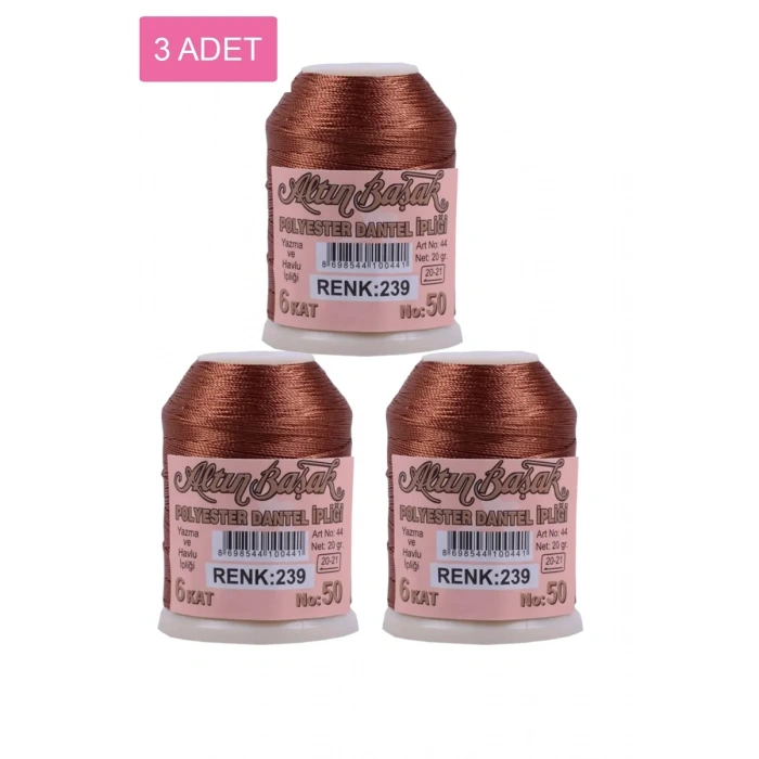 3 Adet Altınbaşak Oya ve Dantel İpi 20 gr - Biçomi - No: 239