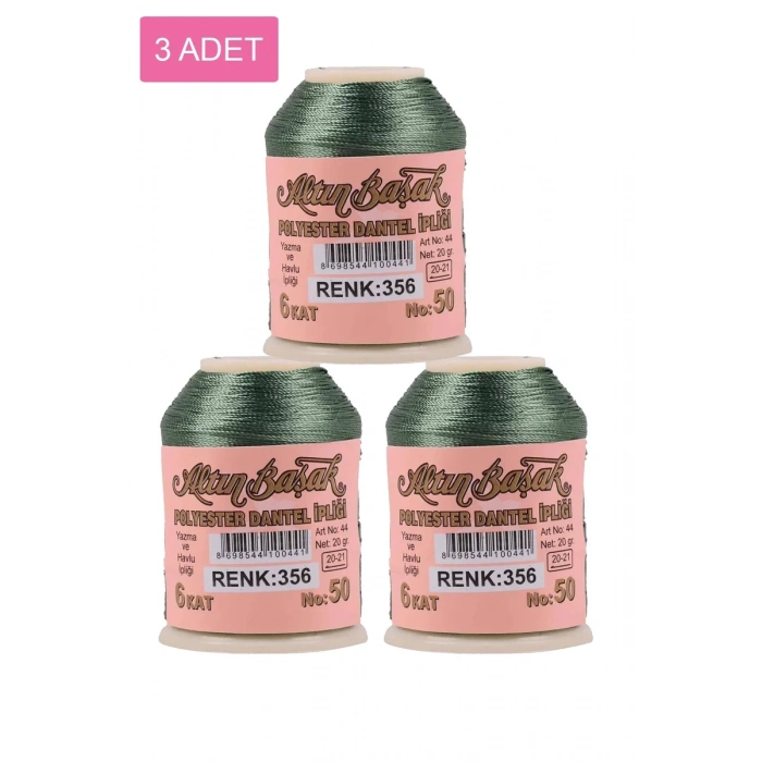 3 Adet Altınbaşak Oya ve Dantel İpi 20 gr - Biçomi - No: 356