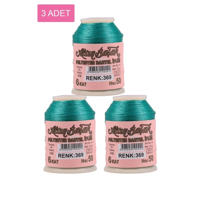 3 Adet Altınbaşak Oya ve Dantel İpi 20 gr - Biçomi - No: 369