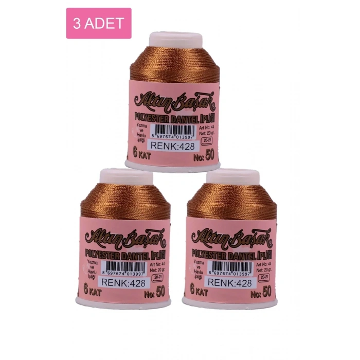 3 Adet Altınbaşak Oya ve Dantel İpi 20 gr - Biçomi - No: 428
