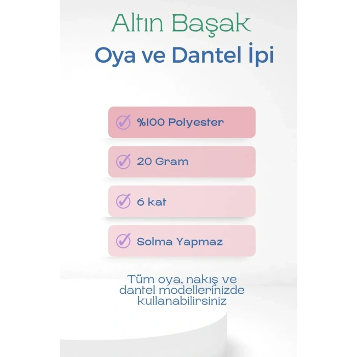 3 Adet Altınbaşak Oya ve Dantel İpi 20 gr - Biçomi - No: 470 - 940 - 758