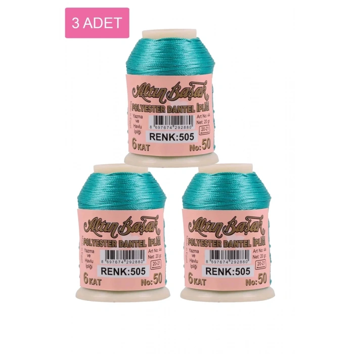 3 Adet Altınbaşak Oya ve Dantel İpi 20 gr - Biçomi - No: 505