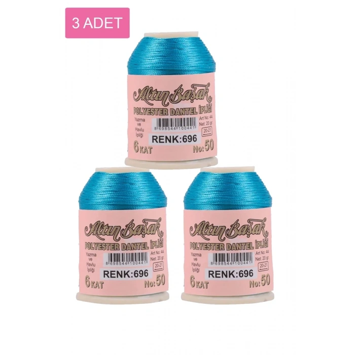 3 Adet Altınbaşak Oya ve Dantel İpi 20 gr - Biçomi - No: 696