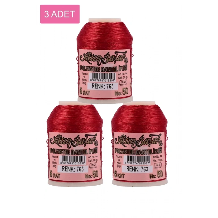 3 Adet Altınbaşak Oya ve Dantel İpi 20 gr - Biçomi - No: 763
