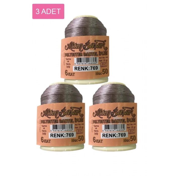 3 Adet Altınbaşak Oya ve Dantel İpi 20 gr - Biçomi - No: 769