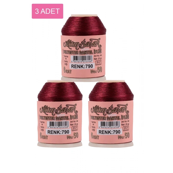 3 Adet Altınbaşak Oya ve Dantel İpi 20 gr - Biçomi - No: 790