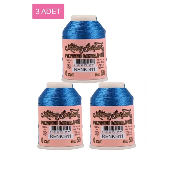 3 Adet Altınbaşak Oya ve Dantel İpi 20 gr - Biçomi - No: 811
