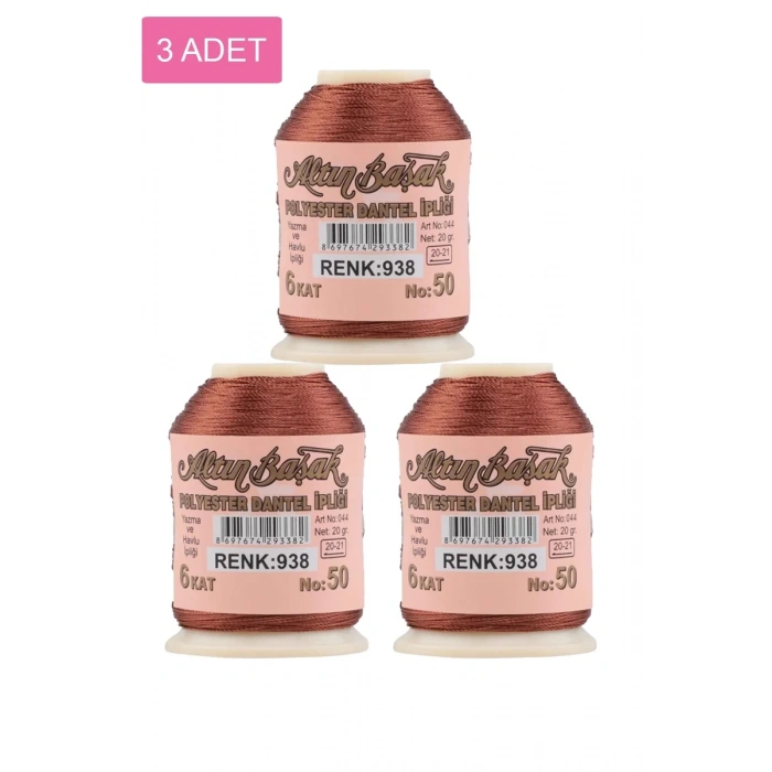 3 Adet Altınbaşak Oya ve Dantel İpi 20 gr - Biçomi - No: 938