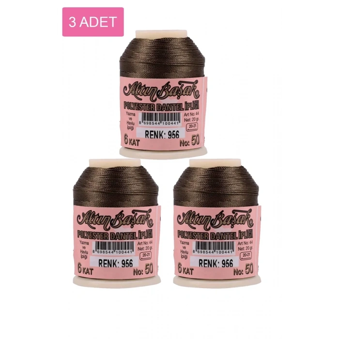 3 Adet Altınbaşak Oya ve Dantel İpi 20 gr - Biçomi - No: 956
