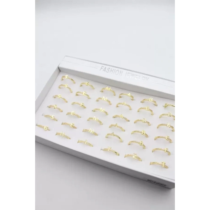 36lı Harf Yüzük Seti - Altın