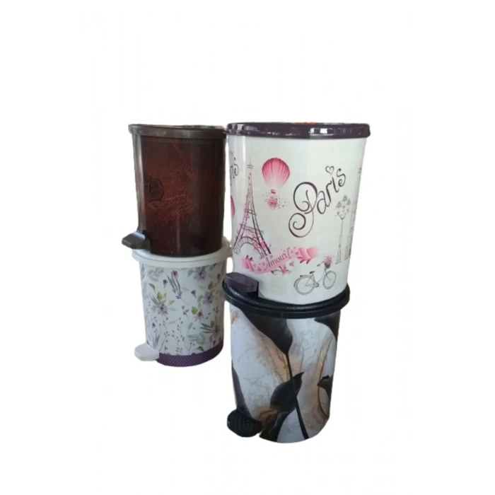 4 No 22lt Desenli Çöp Kovası Biçomi-MRD154