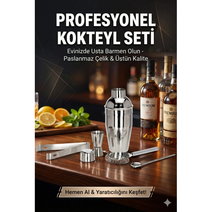 5 Parça Kokteyl Hazırlama Seti 550 Ml