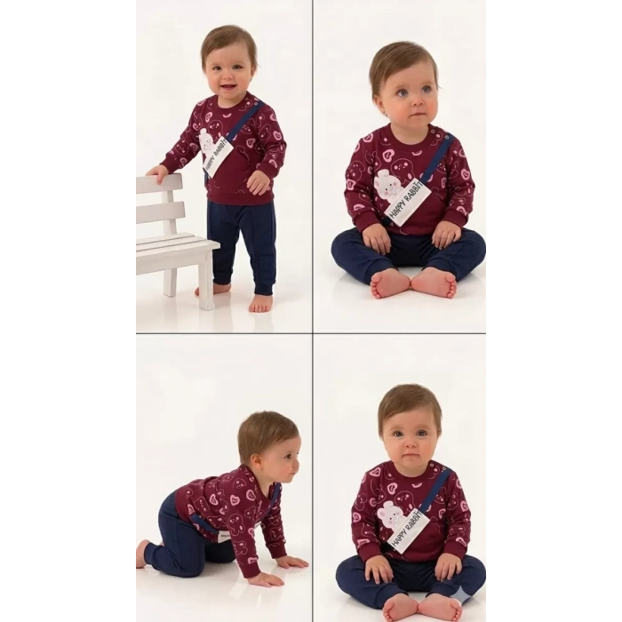 6/24 Ay Baskılı Penye Bebek Takımı