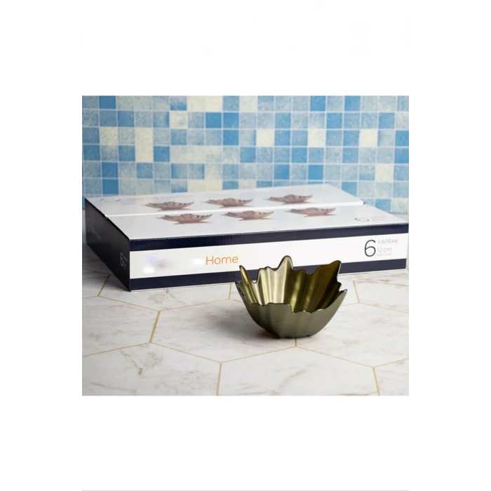 6lı Yaprak Şekilli 13 cm. Cam Kase Biçomi-SMG05926