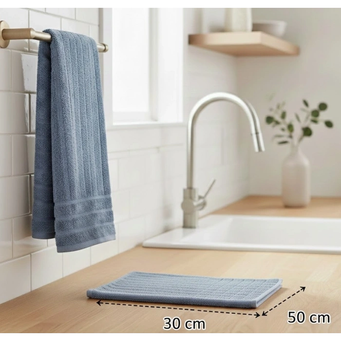 6lı Buklet Dokulu Mutfak ve El Havlusu Seti 30x50 cm Azra