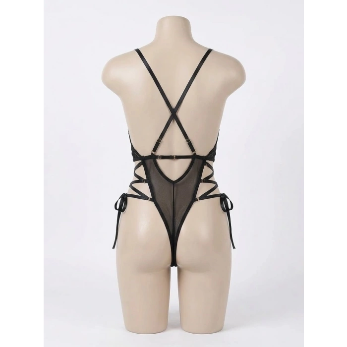 Zarafet ve Esneklik Bir Arada: İp Detaylı Soft-Dantel Transparan Body