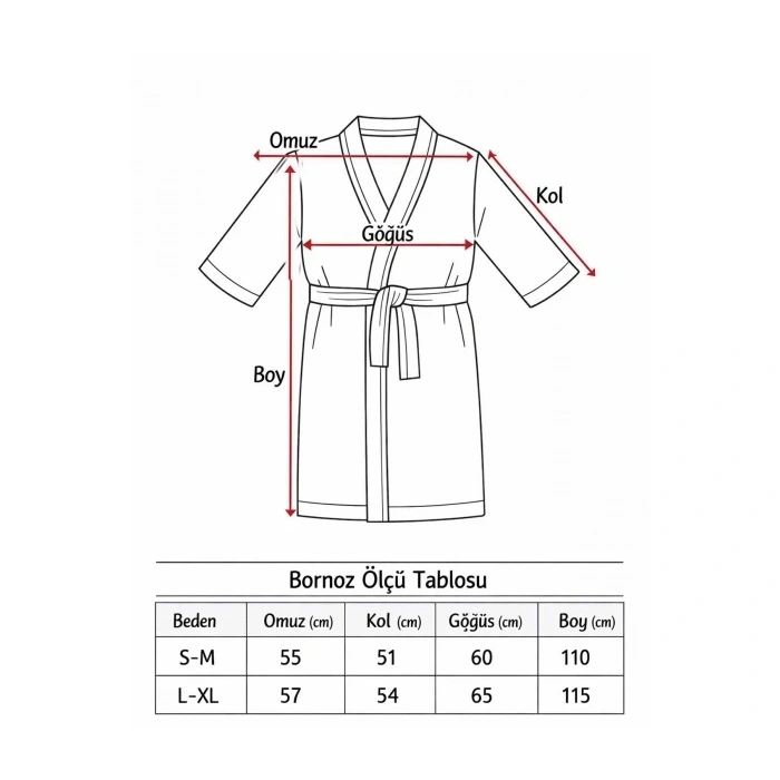 Saf Pamuk Konforu: Kimono Yaka Unisex Termal Kurulama Bornozu
