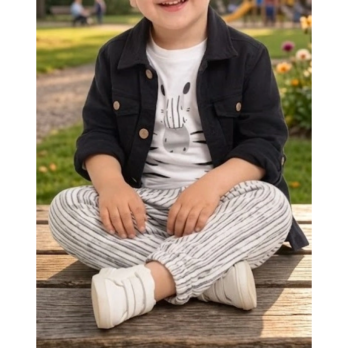 Nefes Alan Konfor: 2-6 Yaş Terletmeyen Pamuk Müslin 3lü Kombin Seti