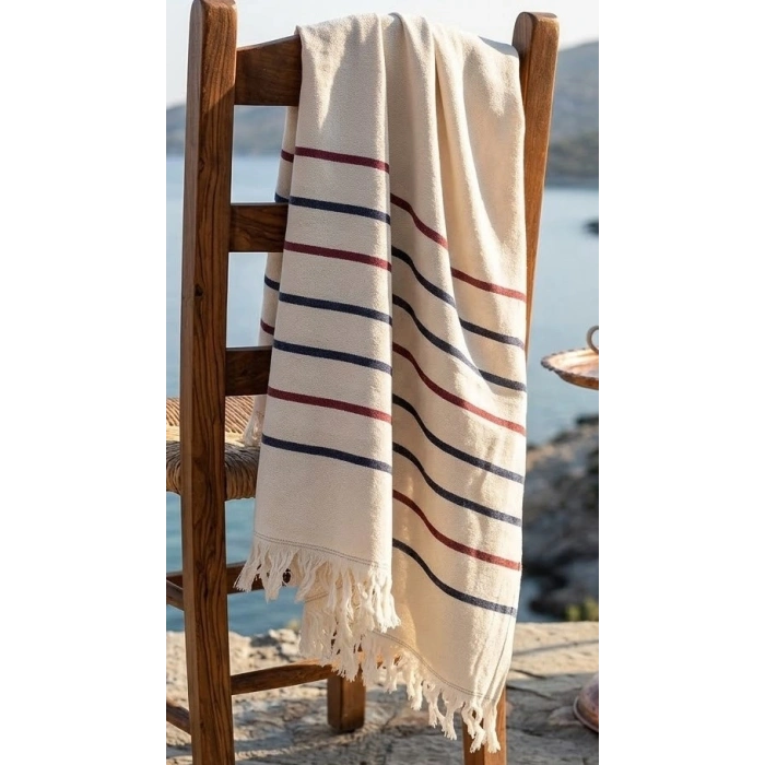 Hızlı Kuruyan, Hafif Tasarımlı Waves %100 Pamuklu Plaj Peştemali (70x150 cm)