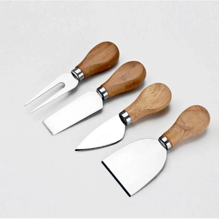 Ahşap Saplı 4 Lü Peynir Bıçağı Seti