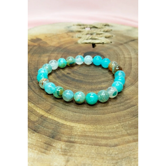 Akuamarin Doğal Taş Bileklik Kutulu