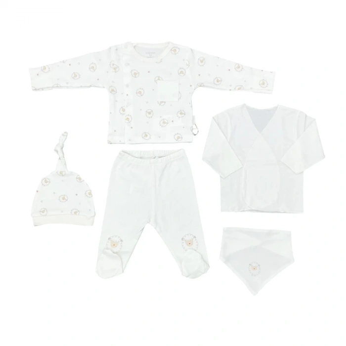 Andywawa Ac25560 Newborn Set Tinny Ships 5li Hastane Çıkışı Ekru