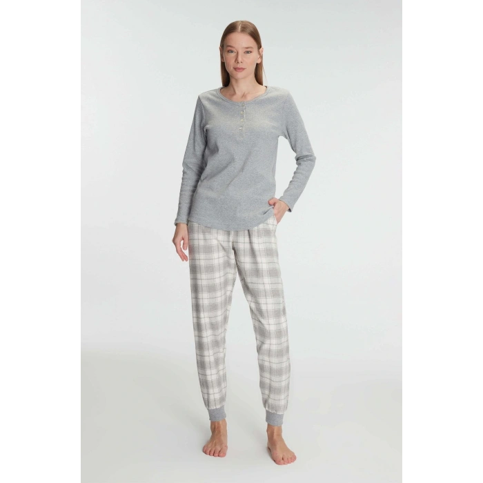 Anıl Pamuklu Uzun Kol Pijama Takımı