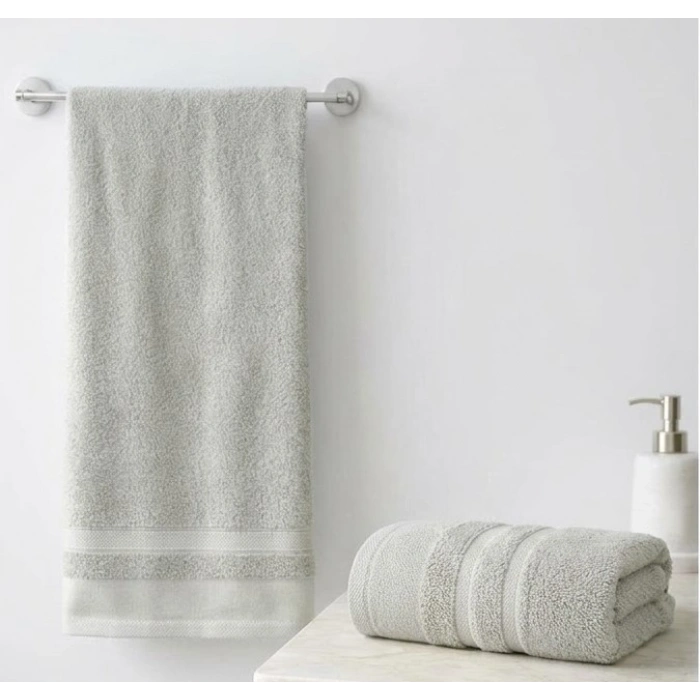 Ayla Çift Kat Emici & Yumuşak Doku Cilt Dostu 2li Banyo Havlu Seti - Gri
