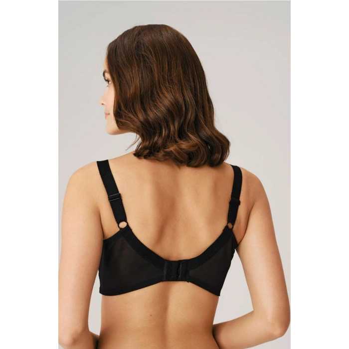 Balenli Desteksiz Dolgusuz Toparlayıcı Dantelli Küçültücü Siyah Sütyen