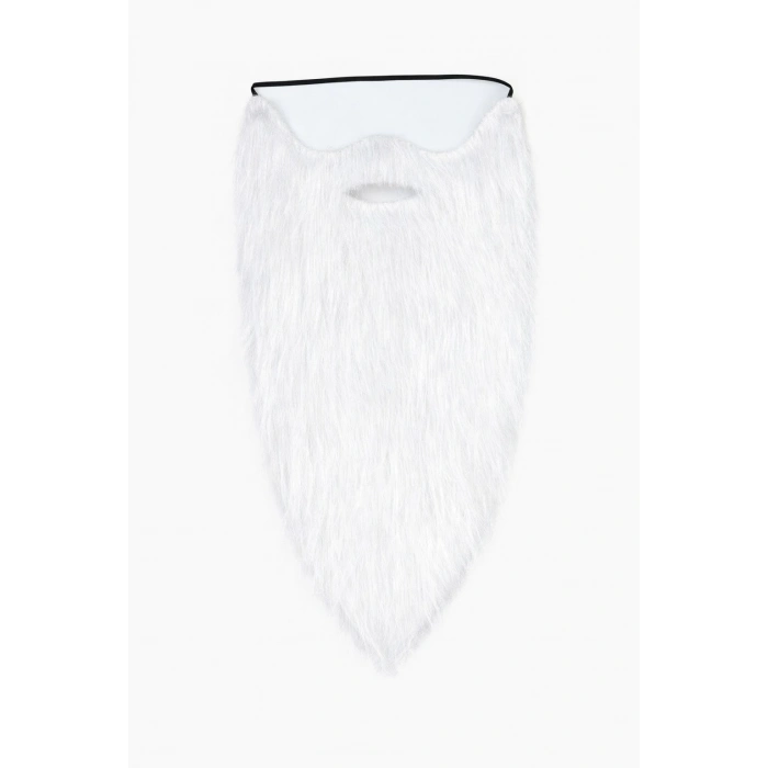 Beyaz Renk Lastikli Uzun Takma Sakal 40 Cm