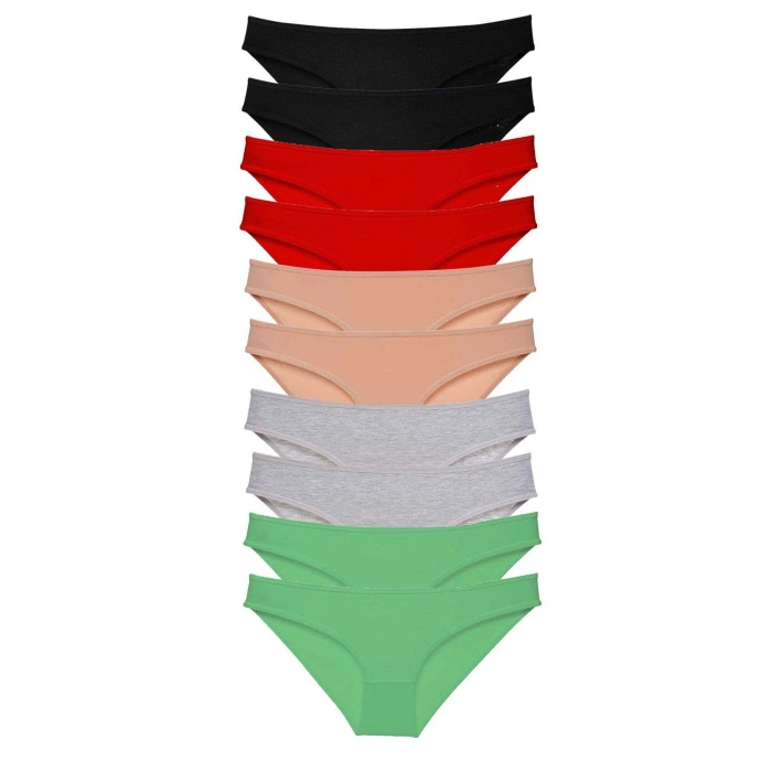 biçomi 10 adet Süper Eko Set Likralı Kadın Slip Külot 502