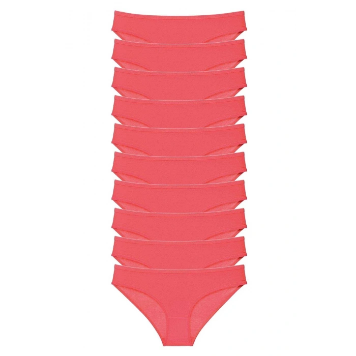 biçomi 10 adet Süper Eko Set Likralı Kadın Slip Külot Fuşya