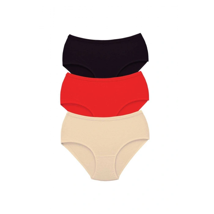 biçomi 3 Adet Tutku Kadın Yüksek Bel Bato Kalın Lastik Külot S1
