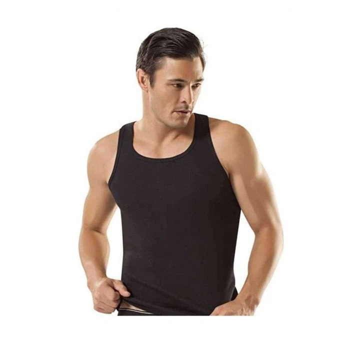 biçomi 3 adet Tutku Ribana Spor Erkek Siyah Atlet 0118