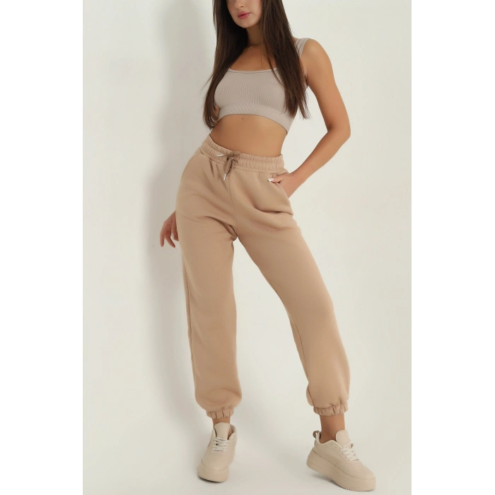 BİÇOMİ 3 iplik şardonlu paça lastikli eşofman bisküvi is001