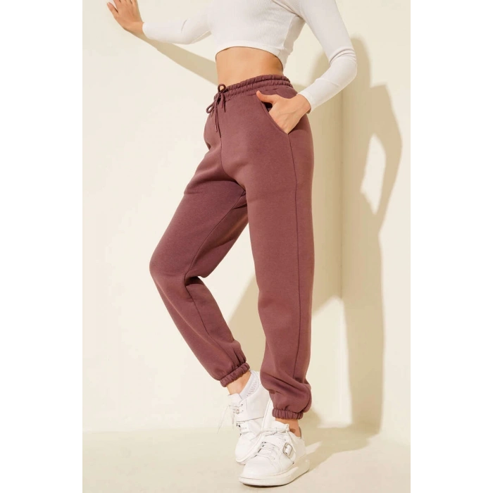 BİÇOMİ 3 iplik şardonlu paça lastikli eşofman tarçın is001