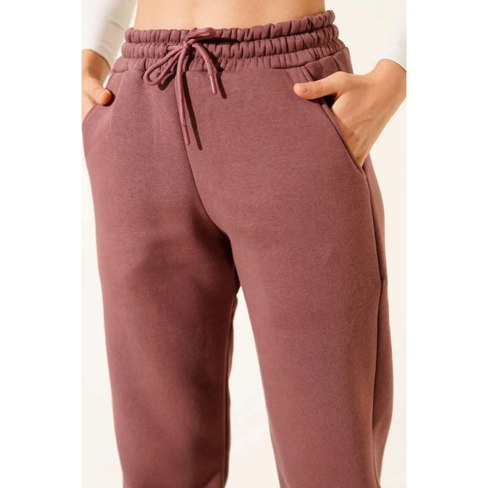 BİÇOMİ 3 iplik şardonlu paça lastikli eşofman tarçın is001