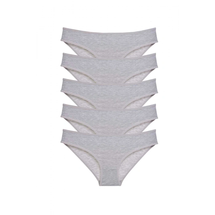 biçomi 5 adet Süper Eko Set Likralı Kadın Slip Külot Gri