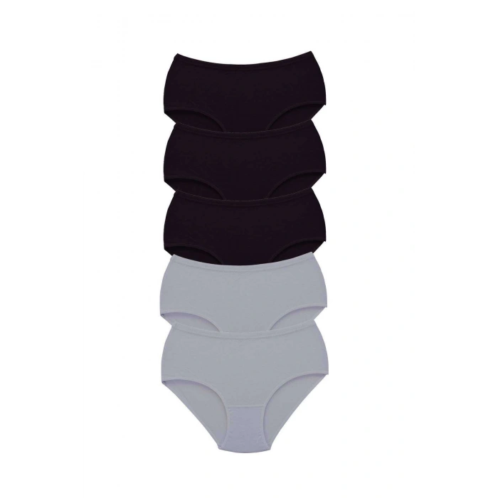 biçomi 5 Adet Tutku Kadın Yüksek Bel Bato Kalın Lastik Külot S4