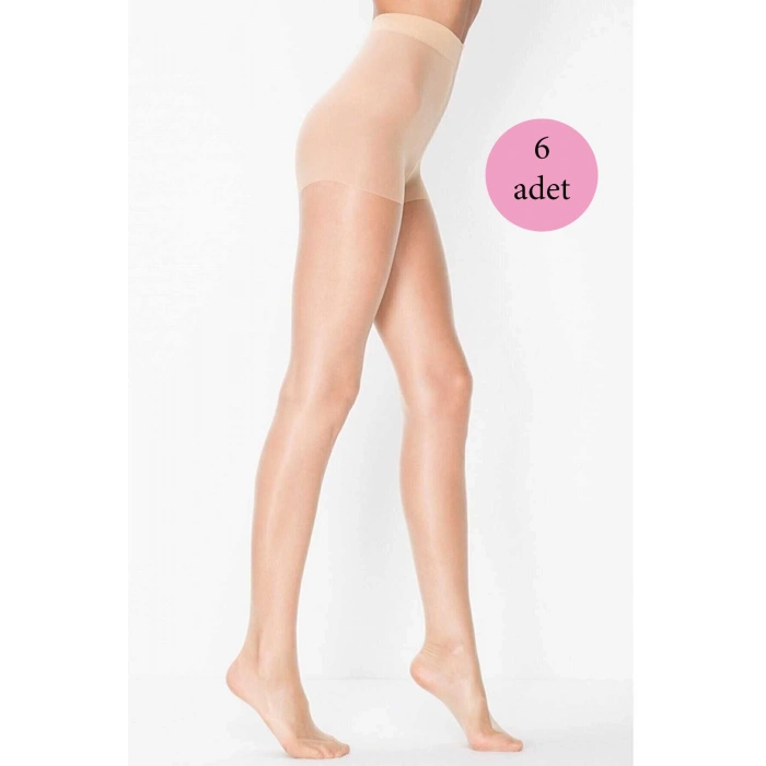 biçomi 6 Adet Kadın Super İnce Mat 15 Den Külotlu Çorap Açık Ten
